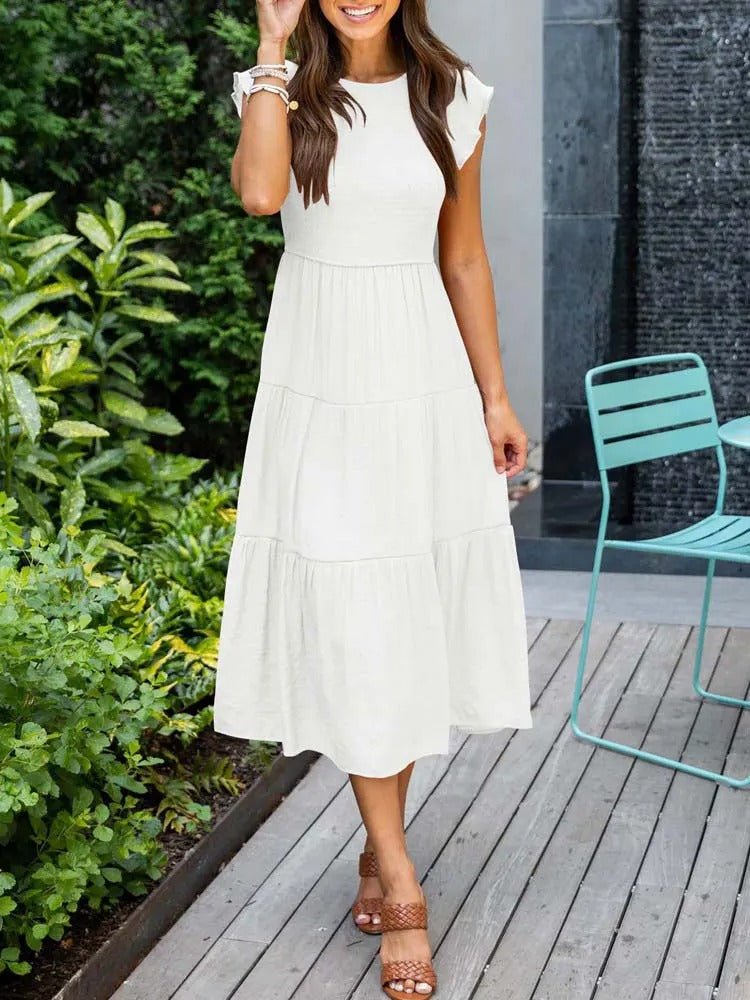 Midi Dress – Tiered Short-Sleeve Midi