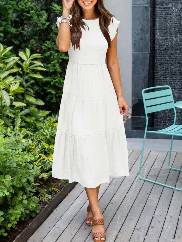 Midi Dress – Tiered Short-Sleeve Midi