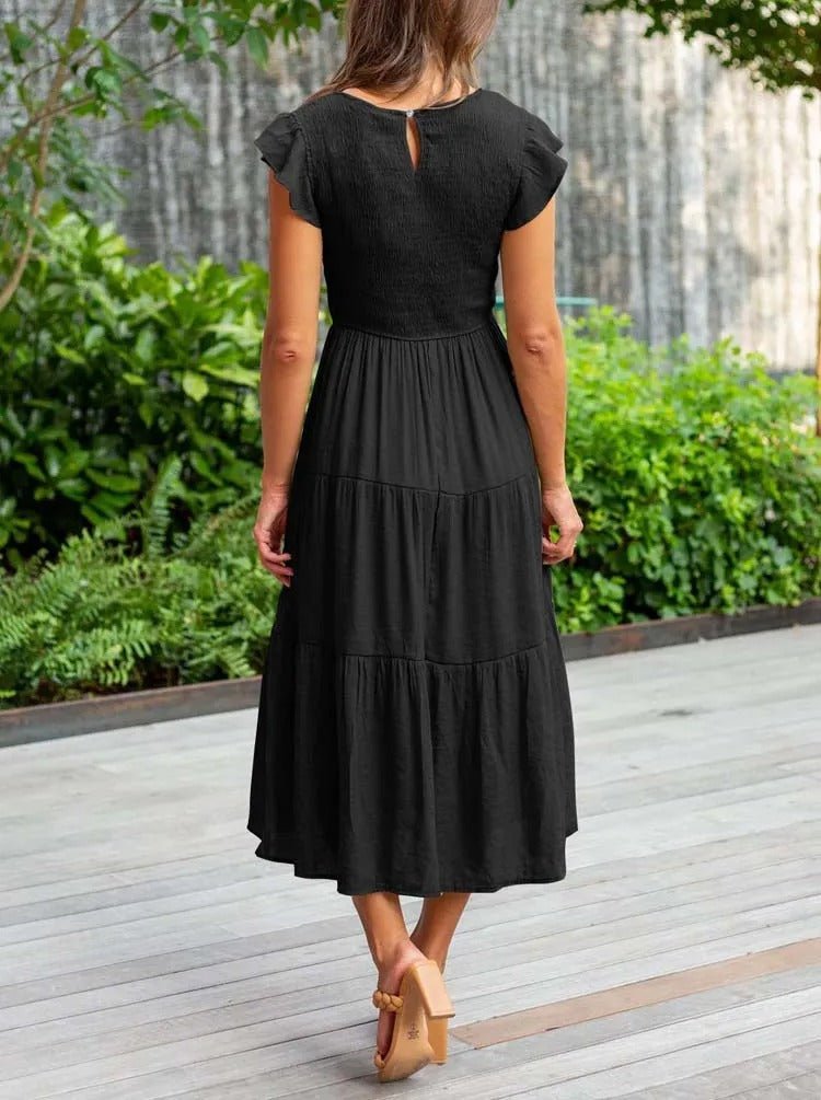 Midi Dress – Tiered Short-Sleeve Midi