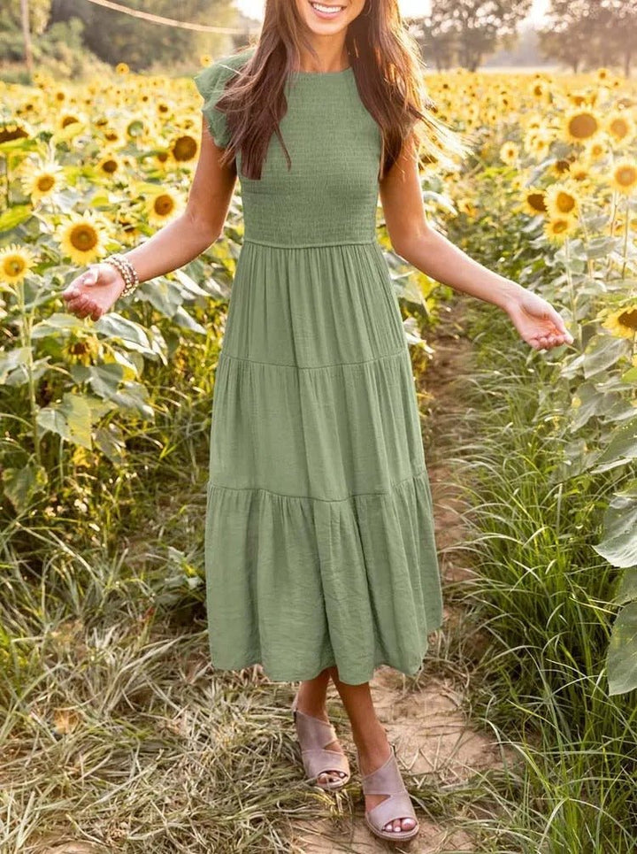 Midi Dress – Tiered Short-Sleeve Midi