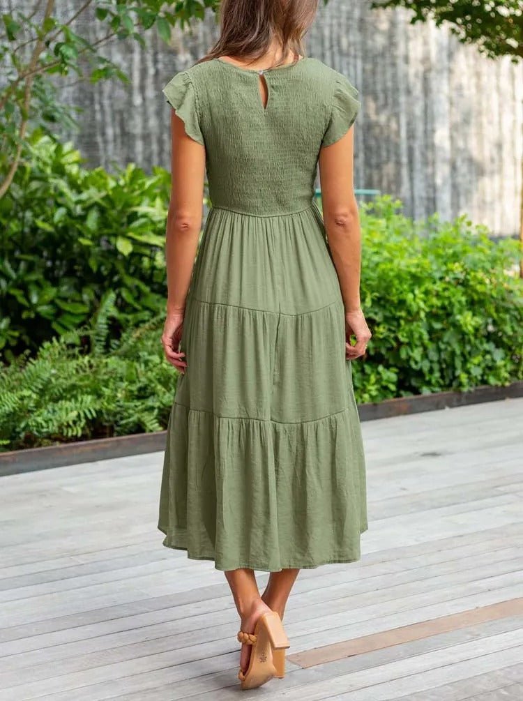 Midi Dress – Tiered Short-Sleeve Midi