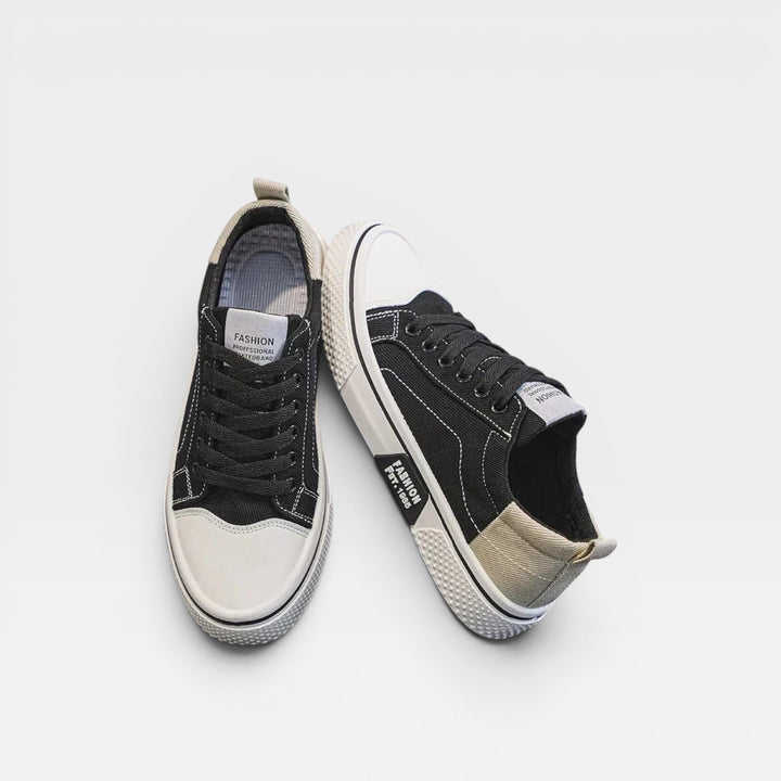 Men's Canvas Lace Up Trainers – Casual Low Top Sneakers
