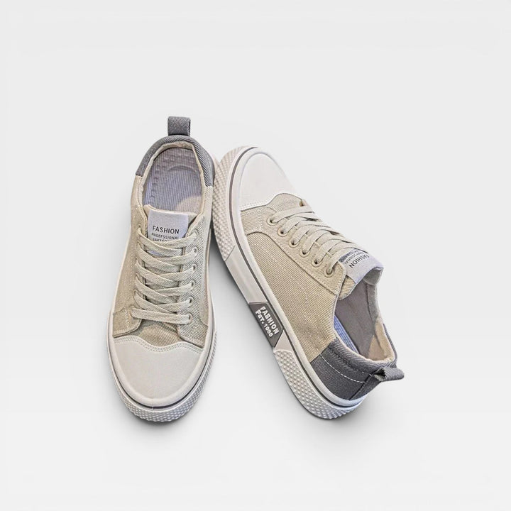 Men's Canvas Lace Up Trainers – Casual Low Top Sneakers