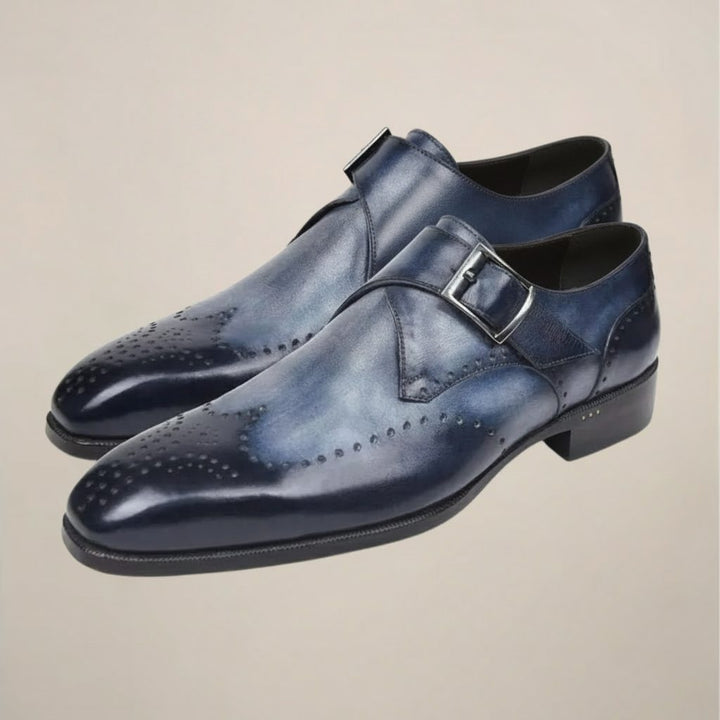 Brogue Dress Shoes with Monk Strap for Men