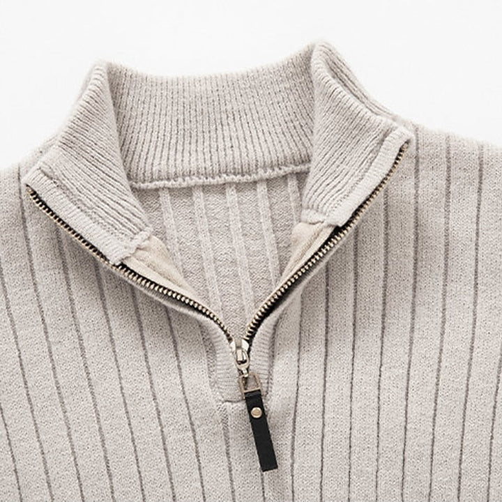Gavin | Ribbed Quarter-Zip Sweater