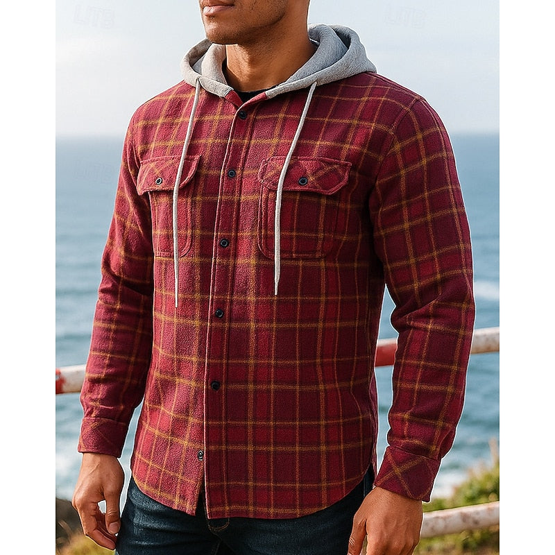 Thatcher | Hooded Checked Shirt Jacket