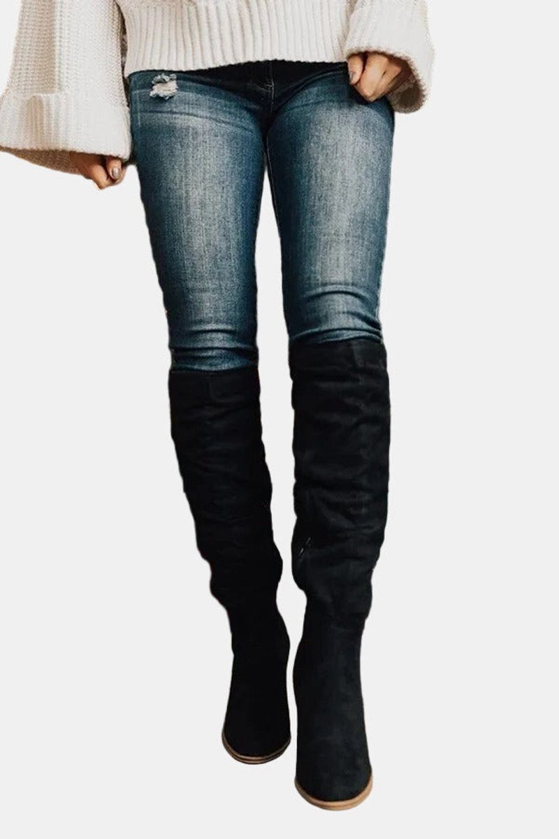 Over-The-Knee Block Heel Boots for Women