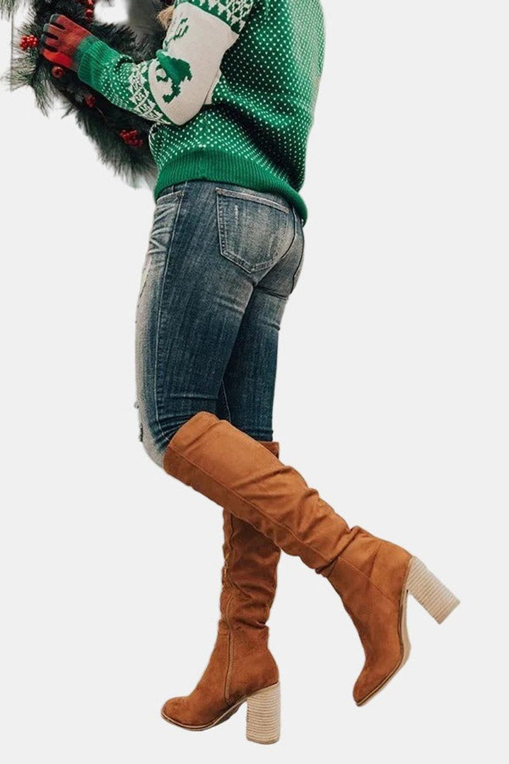 Over-The-Knee Block Heel Boots for Women