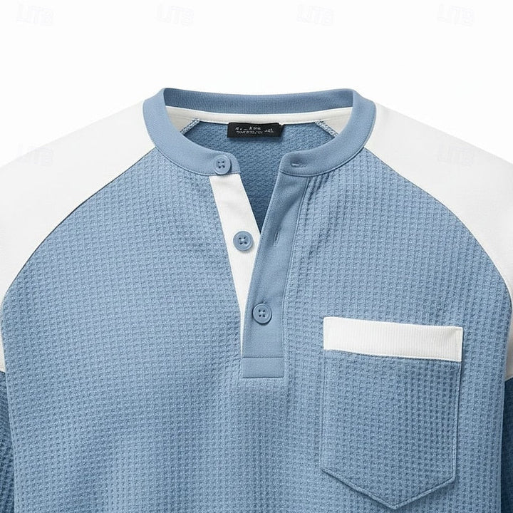 Ashton | Textured Long-Sleeve Henley Shirt