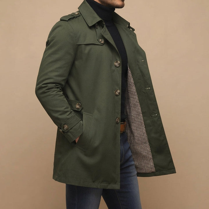 Men’s Trench Coat Casual Long Jacket Business Outerwear