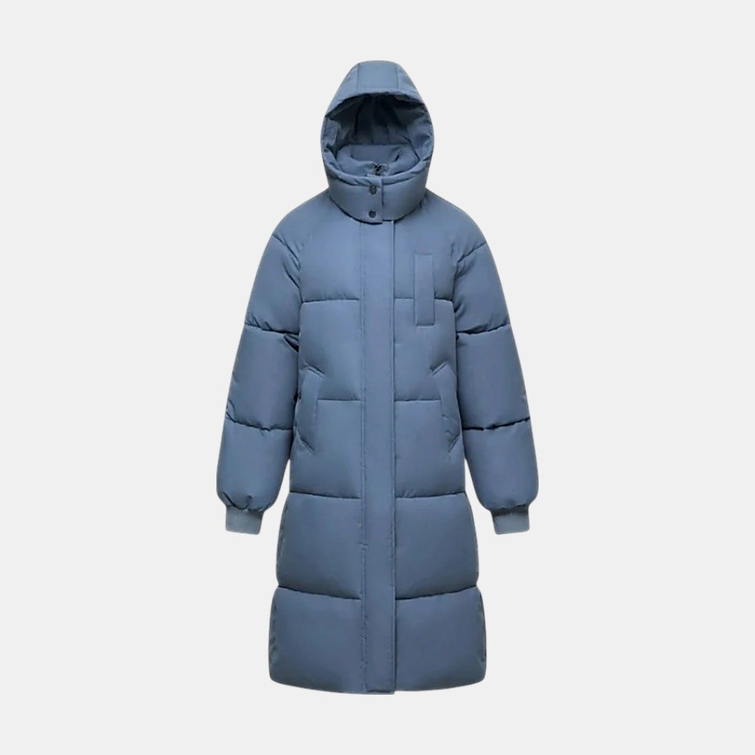 Women's Quilted Puffer Jacket, Snap Buttons Hooded Collar