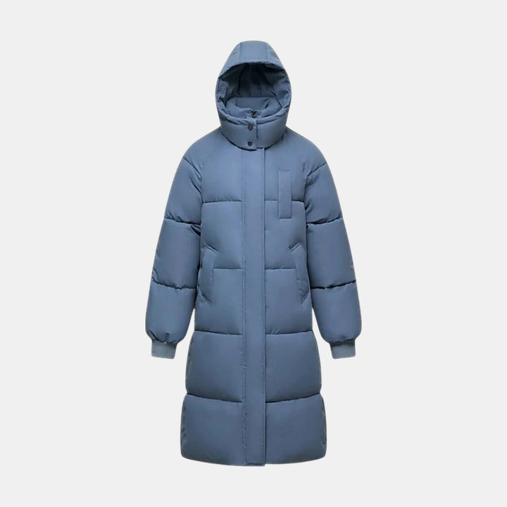 Women's Quilted Puffer Jacket, Snap Buttons Hooded Collar