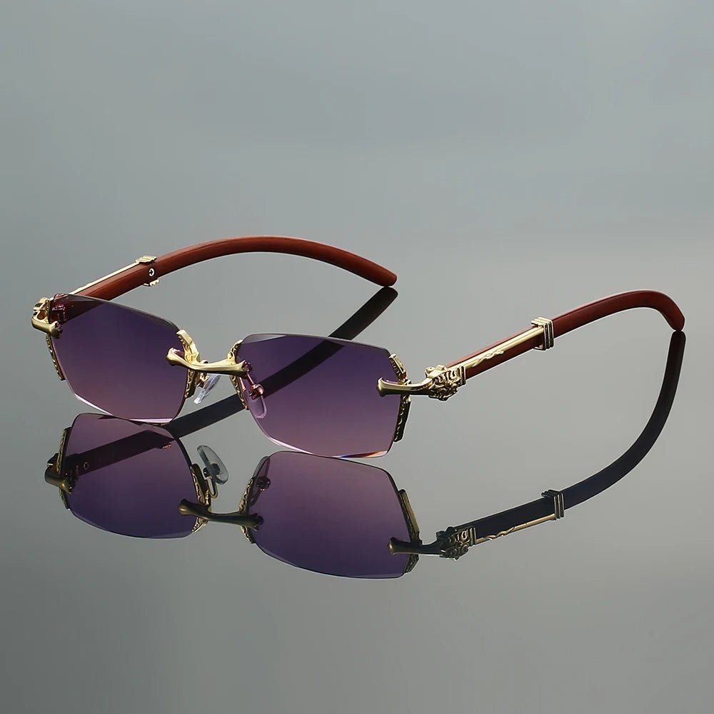 Arthur | Sunglasses Rimless Gold Frame Gradient UV400 Protection