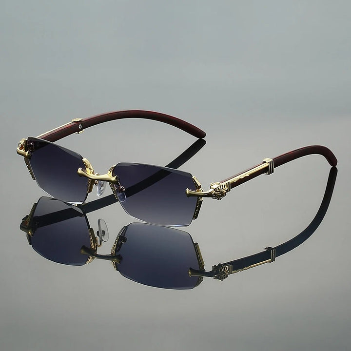 Arthur | Sunglasses Rimless Gold Frame Gradient UV400 Protection