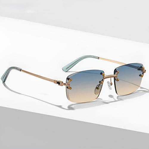 Amelia | Sunglasses Rimless Gradient Lenses UV400 Protection Gold
