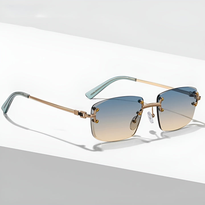 Amelia | Sunglasses Rimless Gradient Lenses UV400 Protection Gold