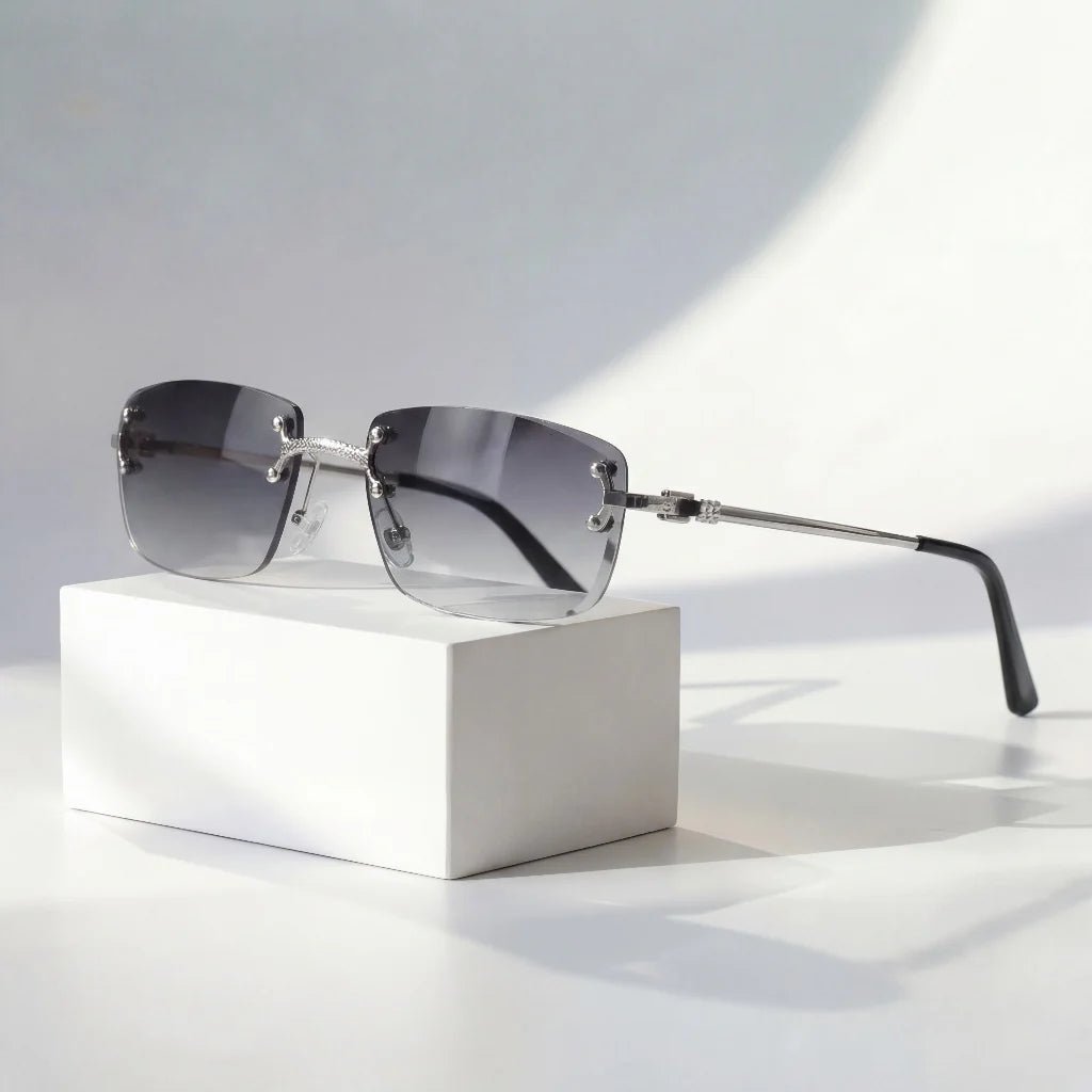 Amelia | Sunglasses Rimless Gradient Lenses UV400 Protection Gold