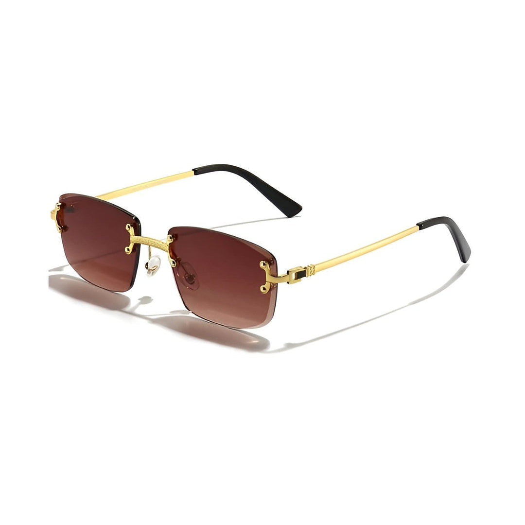 Amelia | Sunglasses Rimless Gradient Lenses UV400 Protection Gold