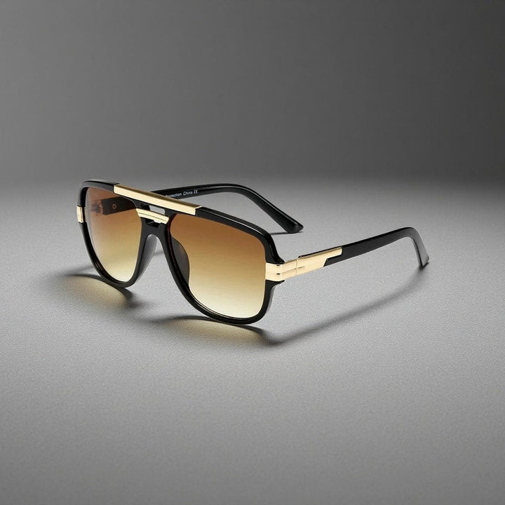 Alfie | Sunglasses Tortoiseshell Aviator UV400 Square Frame Gold