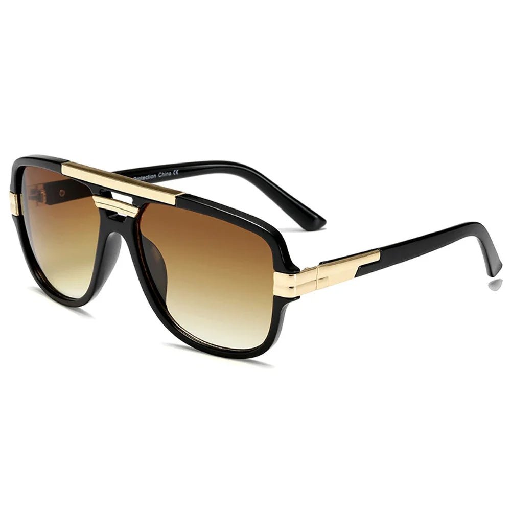 Alfie | Sunglasses Tortoiseshell Aviator UV400 Square Frame Gold