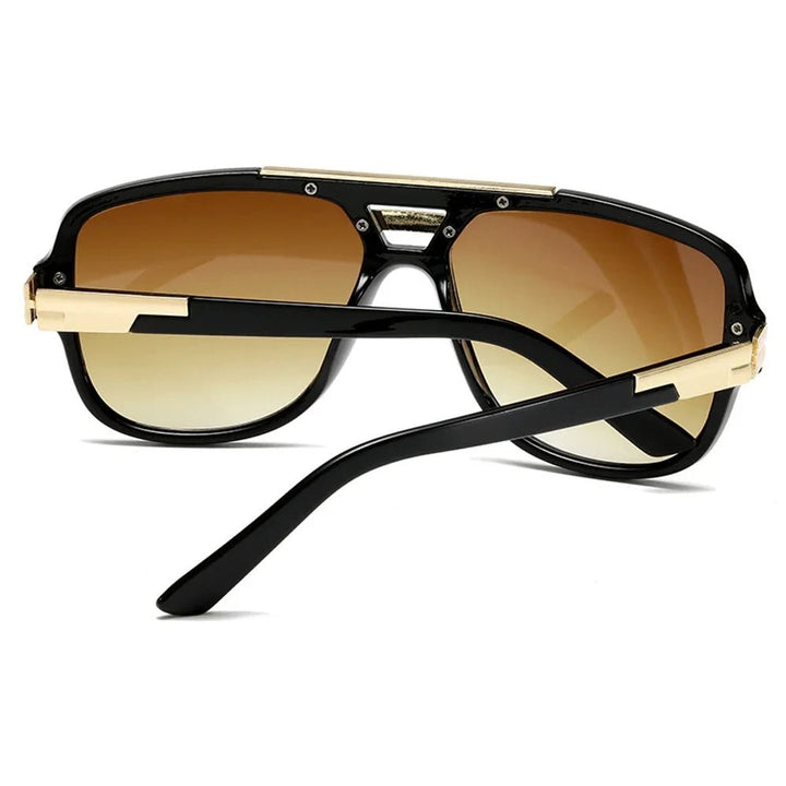 Alfie | Sunglasses Tortoiseshell Aviator UV400 Square Frame Gold