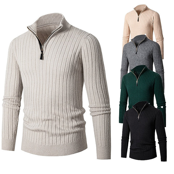 Gavin | Ribbed Quarter-Zip Sweater