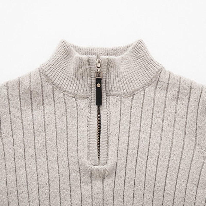 Gavin | Ribbed Quarter-Zip Sweater