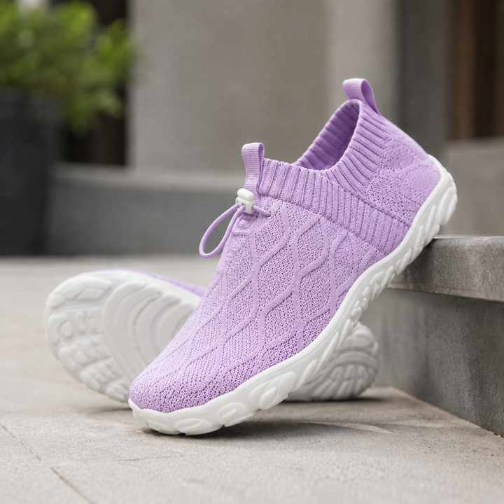 Knit Slip On Sneakers – Lightweight Cloud Comfort Walking Shoes