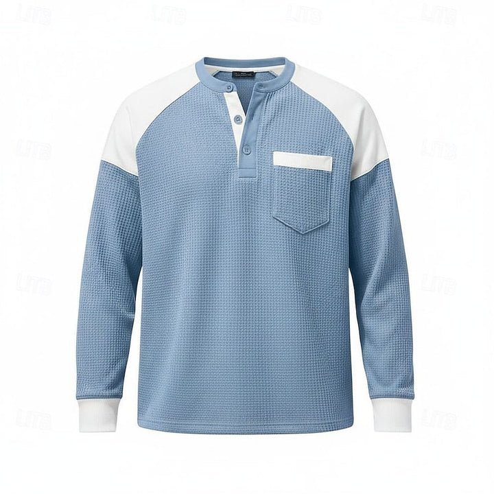 Ashton | Textured Long-Sleeve Henley Shirt