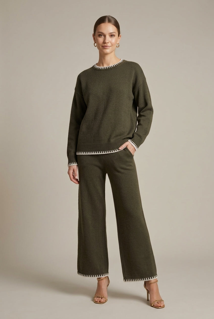 Women's Knit Two-Piece Lounge Set Oversized
