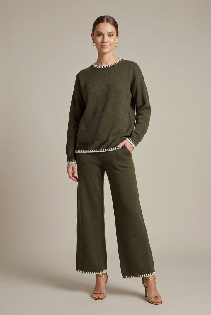 Women's Knit Two-Piece Lounge Set Oversized