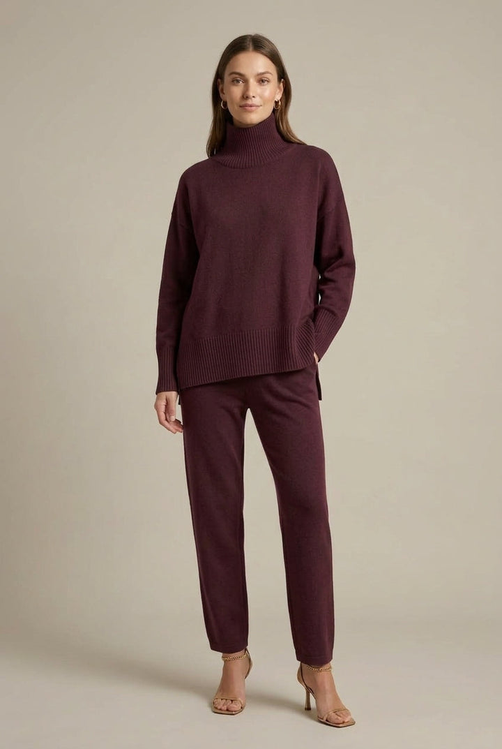 Women's Knit Two-Piece Lounge Set Relaxed Fit