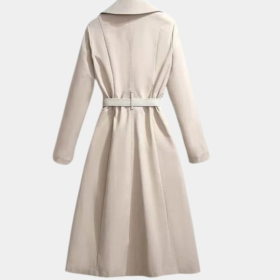 Evelyn | Women's Belted Classic Midi Trench Coat