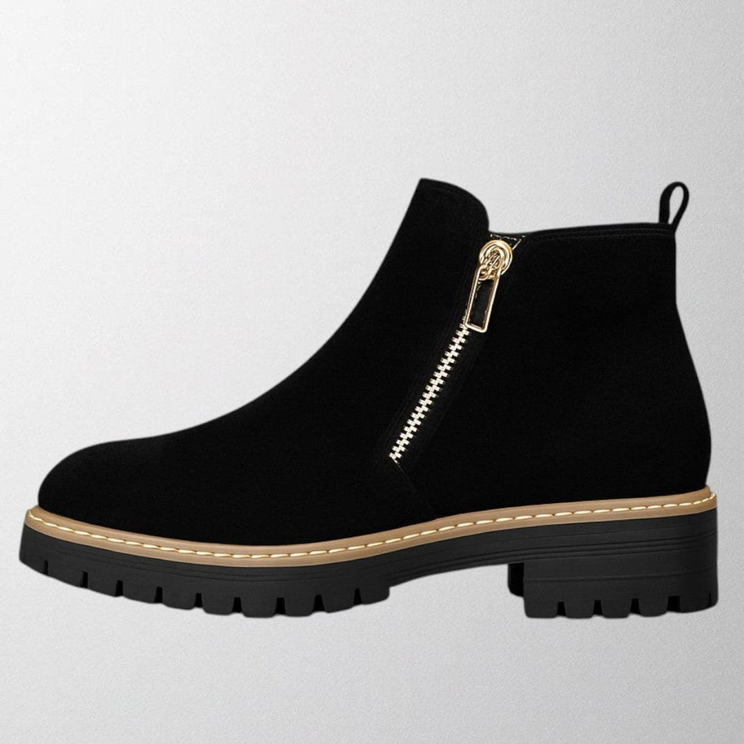 Women's Suede Side-Zip Chunky-Sole Ankle Boots