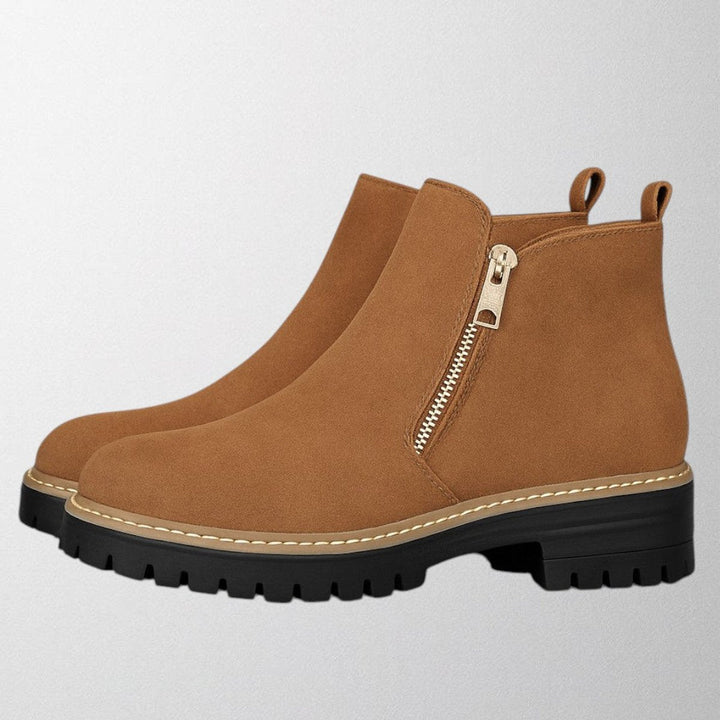 Women's Suede Side-Zip Chunky-Sole Ankle Boots