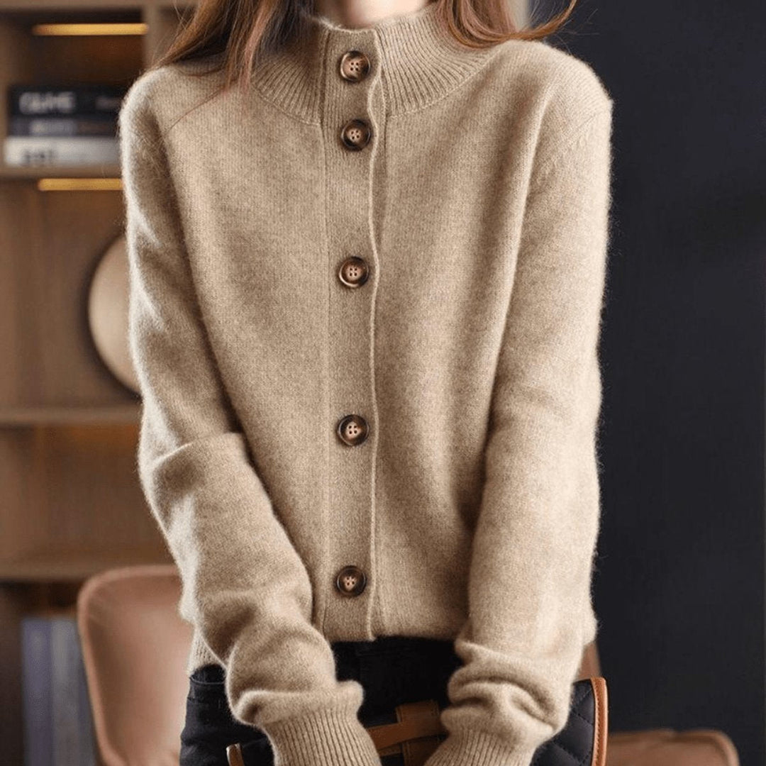 Camila | Women's Cashmere Blend Button-Front Knit Cardigan