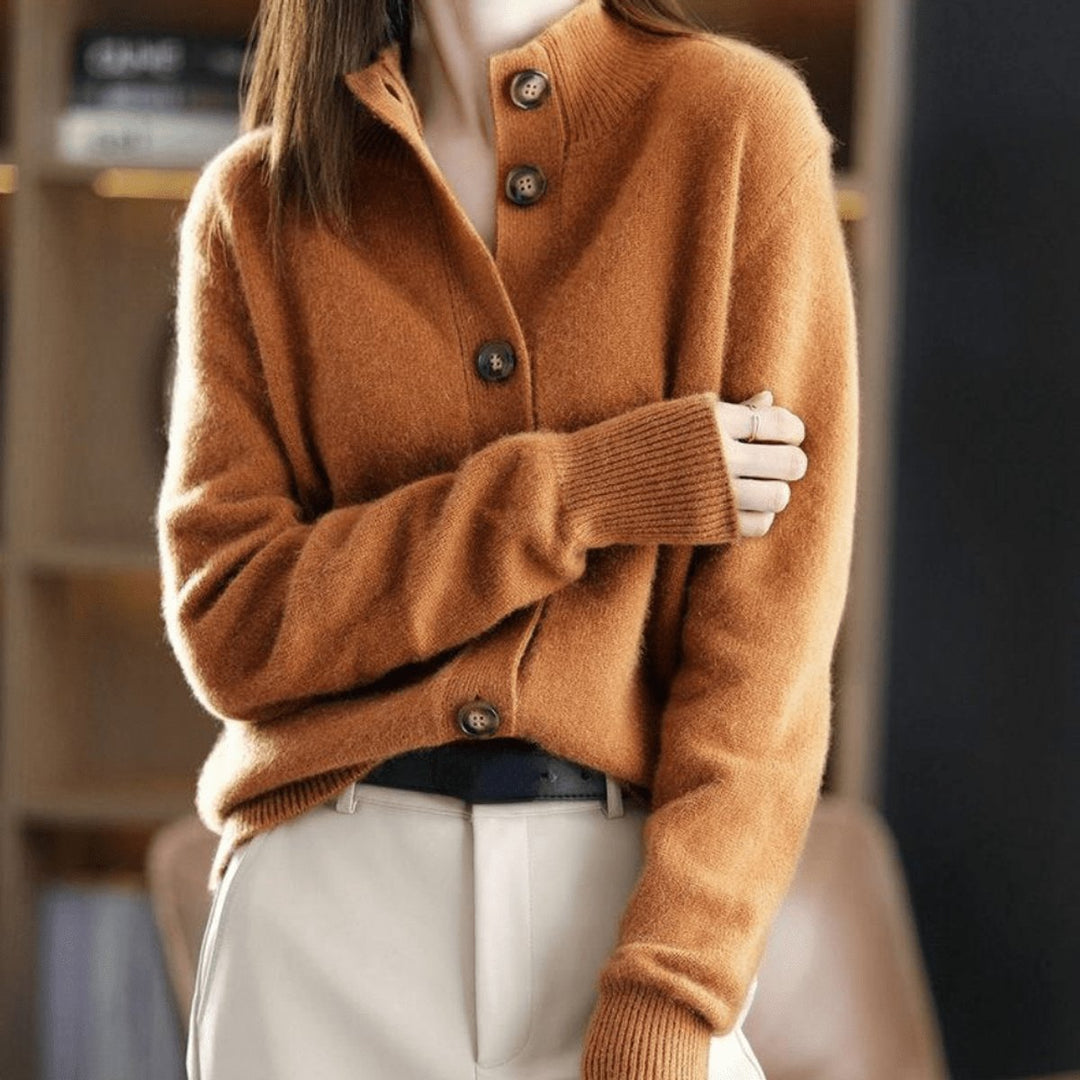 Camila | Women's Cashmere Blend Button-Front Knit Cardigan