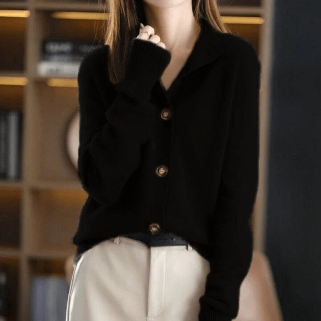Camila | Women's Cashmere Blend Button-Front Knit Cardigan