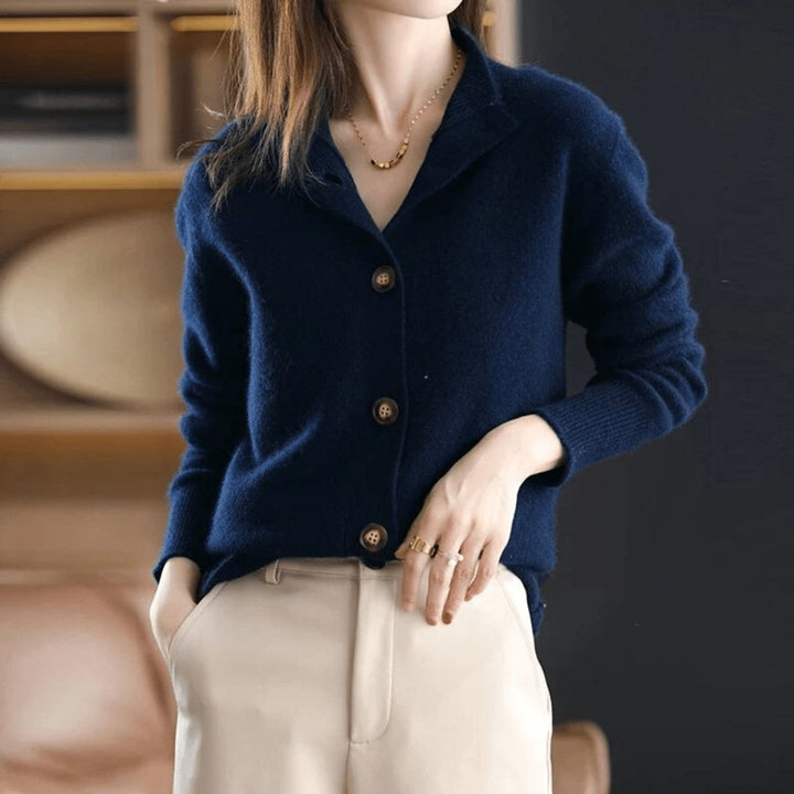 Camila | Women's Cashmere Blend Button-Front Knit Cardigan