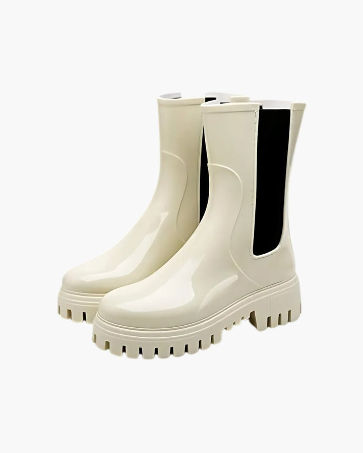 Women's Chelsea Boots Water-Resistant Chunky Lug-Sole Rain Boots