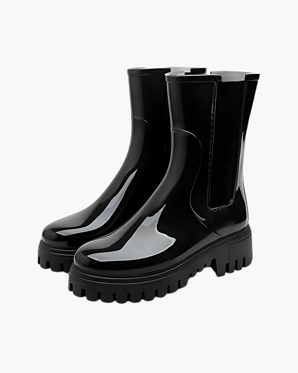 Women's Chelsea Boots Water-Resistant Chunky Lug-Sole Rain Boots