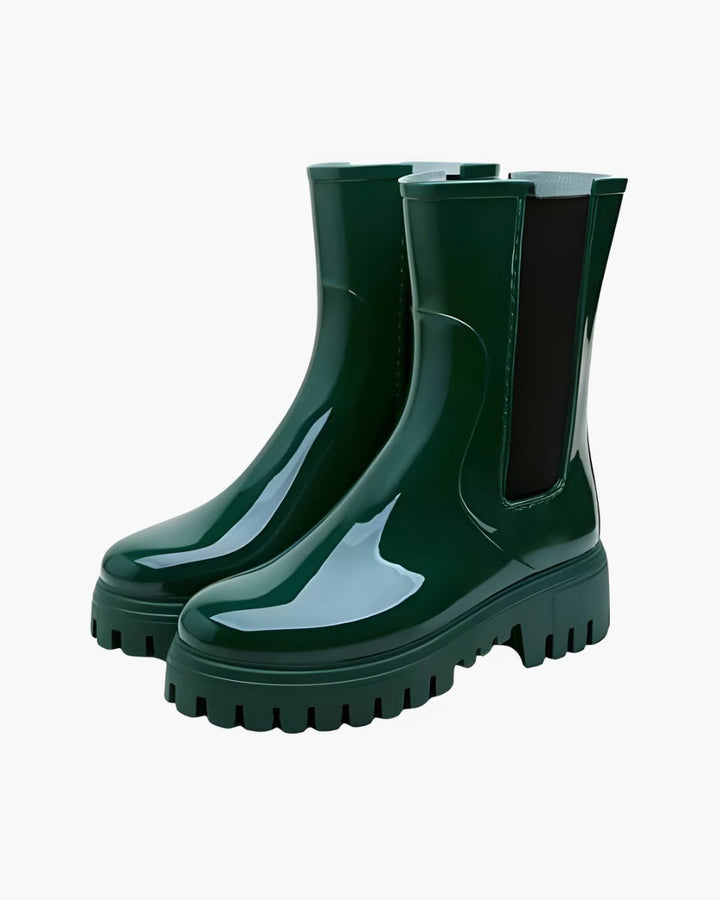 Women's Chelsea Boots Water-Resistant Chunky Lug-Sole Rain Boots
