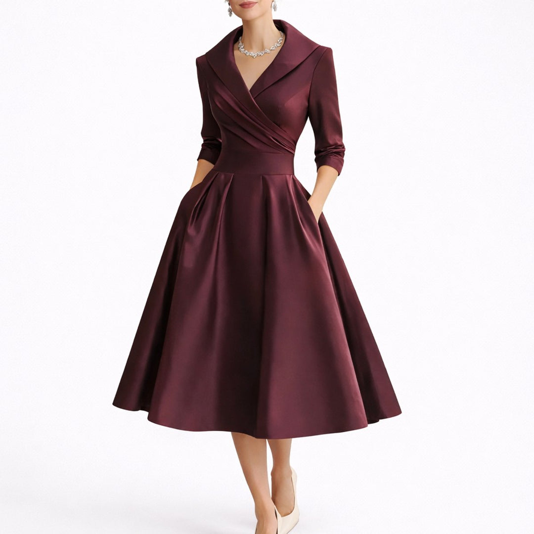Madison | Women's Fall Wedding Guest Dresses Structured A-Line Midi Dress