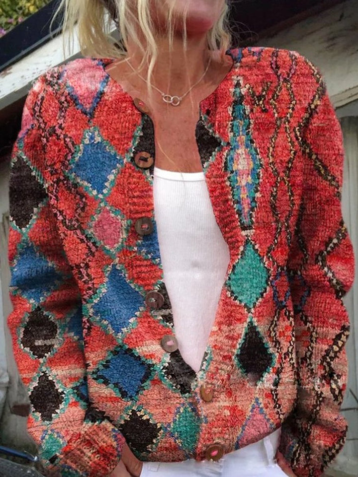 Isabella | Women's Floral Embroidered Button-Front Knit Cardigan