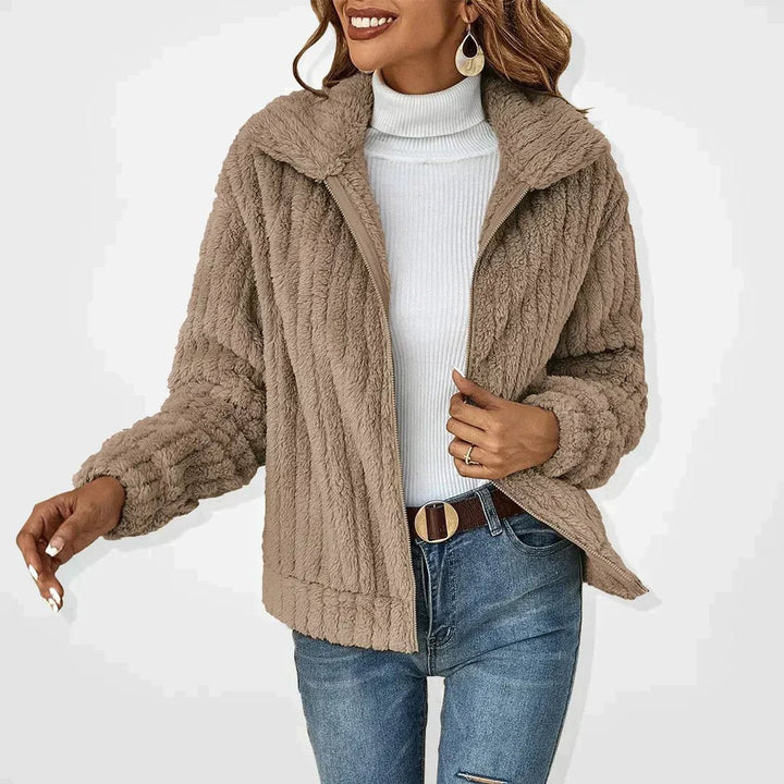 Madison | Women's Fluffy Plush Zip-Up Sherpa Cardigan Jacket