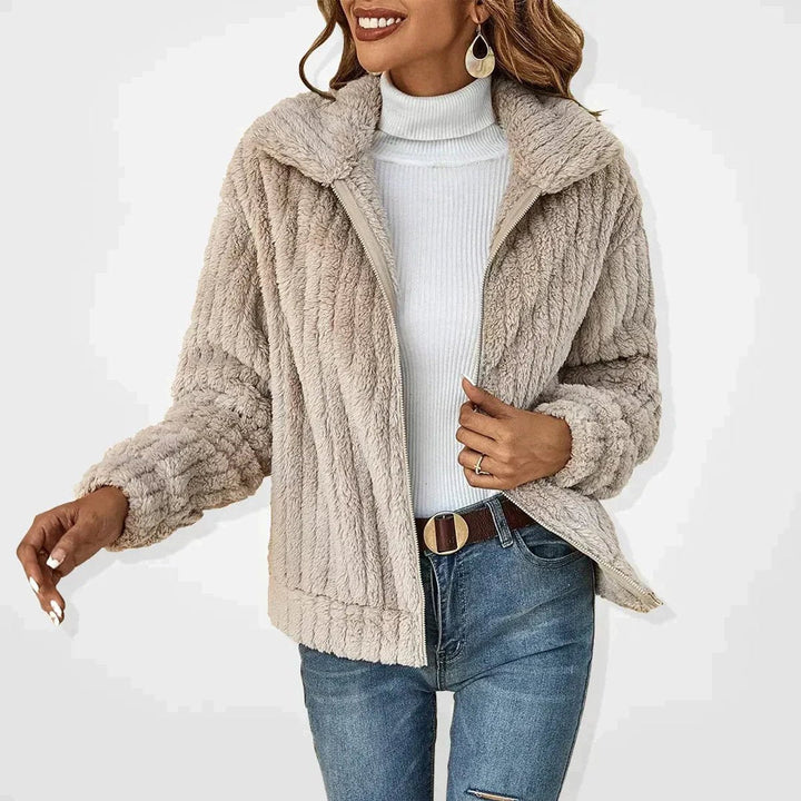 Madison | Women's Fluffy Plush Zip-Up Sherpa Cardigan Jacket