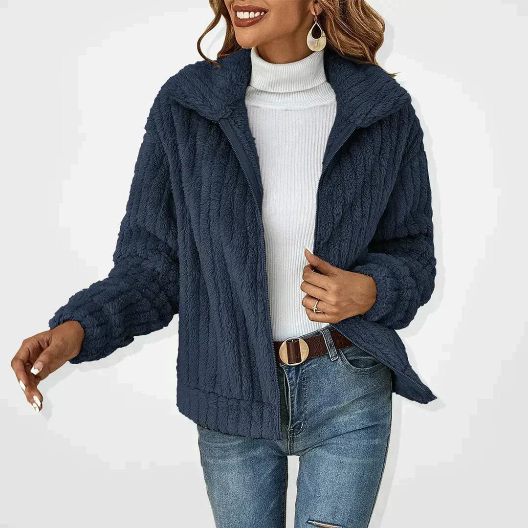 Madison | Women's Fluffy Plush Zip-Up Sherpa Cardigan Jacket