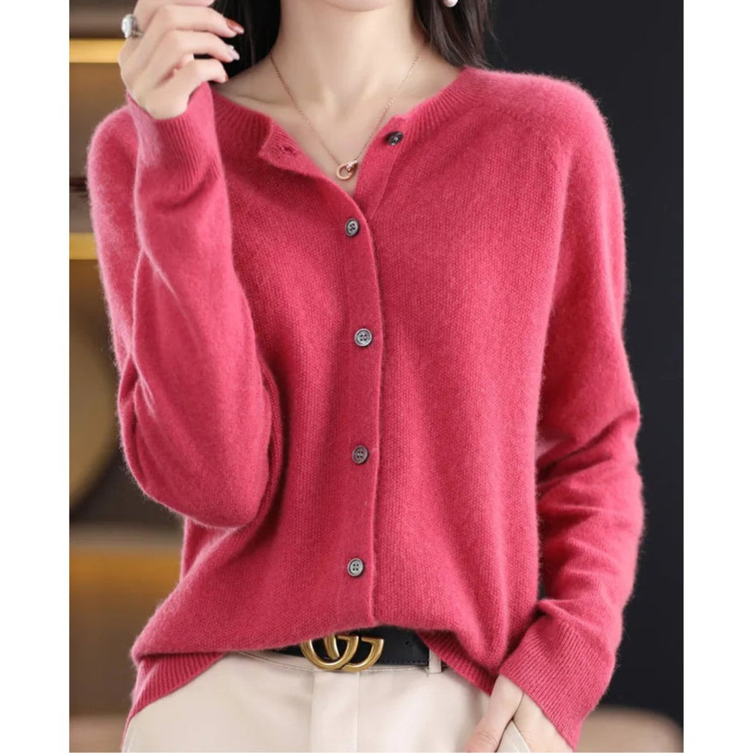 Layla | Women's Oversized Merino Wool Button-Front Knit Cardigan