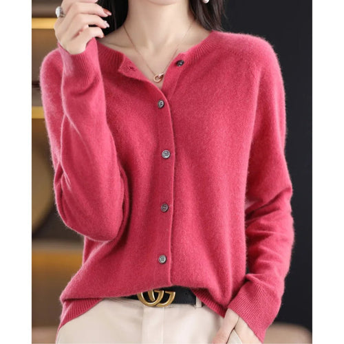Layla | Women's Oversized Merino Wool Button-Front Knit Cardigan