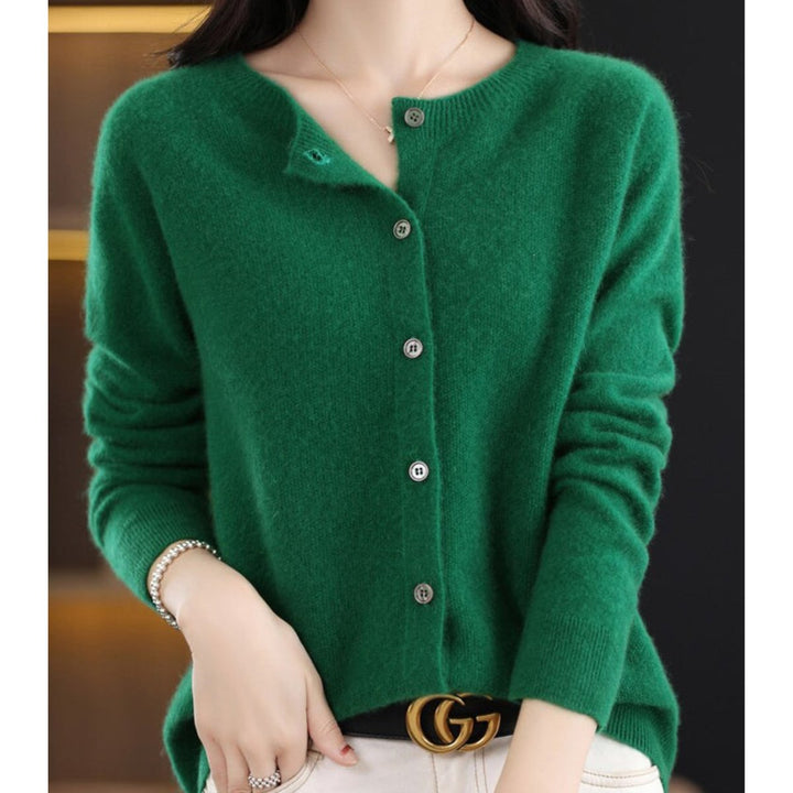 Layla | Women's Oversized Merino Wool Button-Front Knit Cardigan